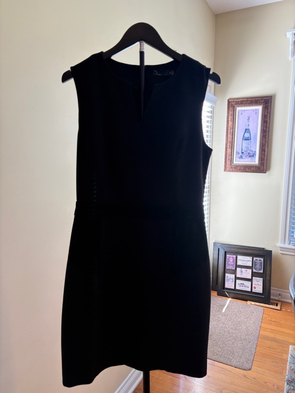 nOir Jewelry Black Sleeveless V-Notch Mini Dress